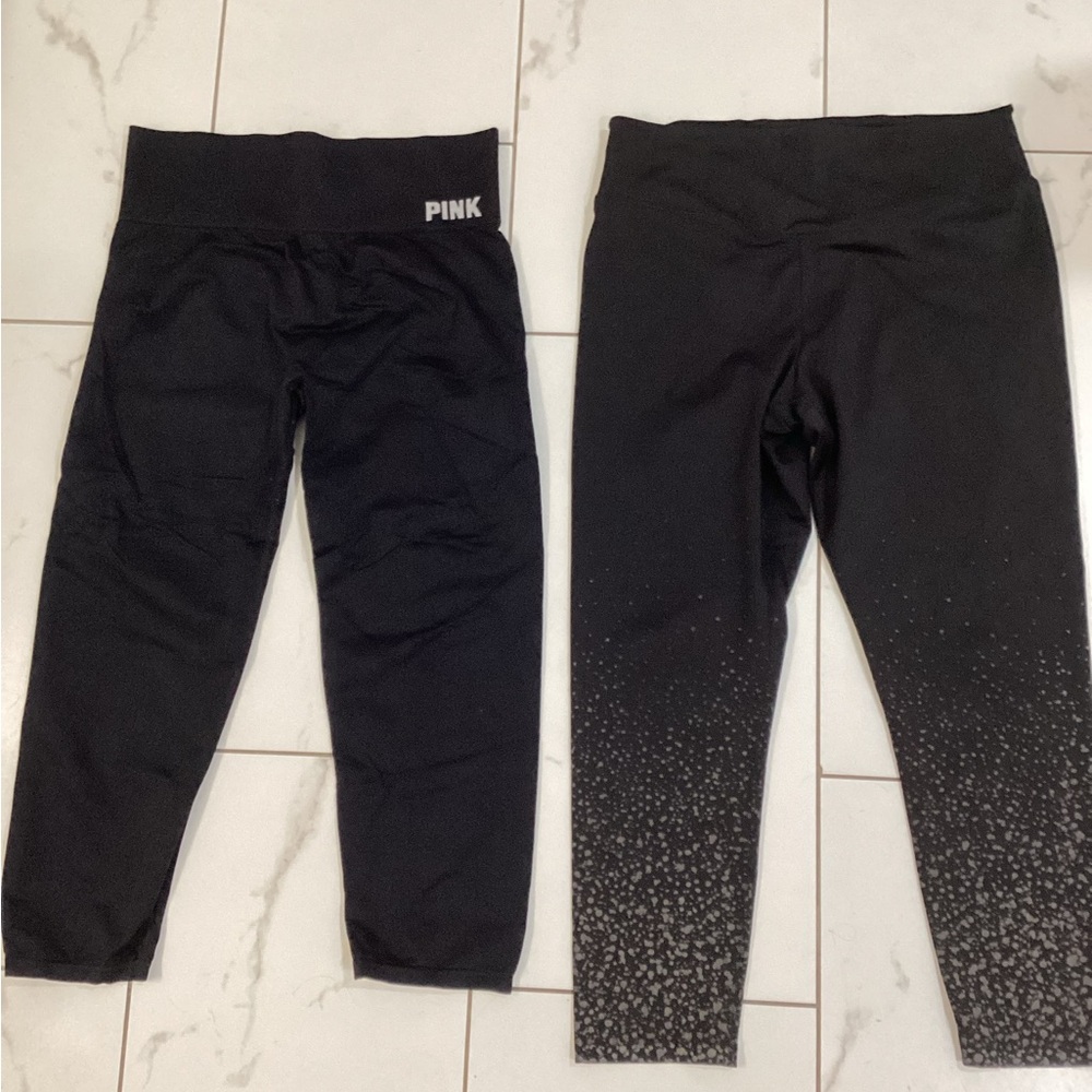 Bundle of 2 —PINK Victoria's Secret Black  Leggings both Sz XL